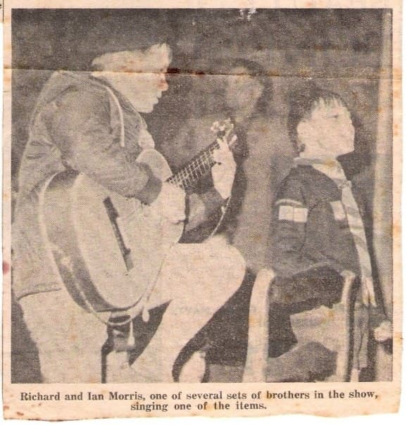 Newspaper clipping of Richard and Ian Morris as boys