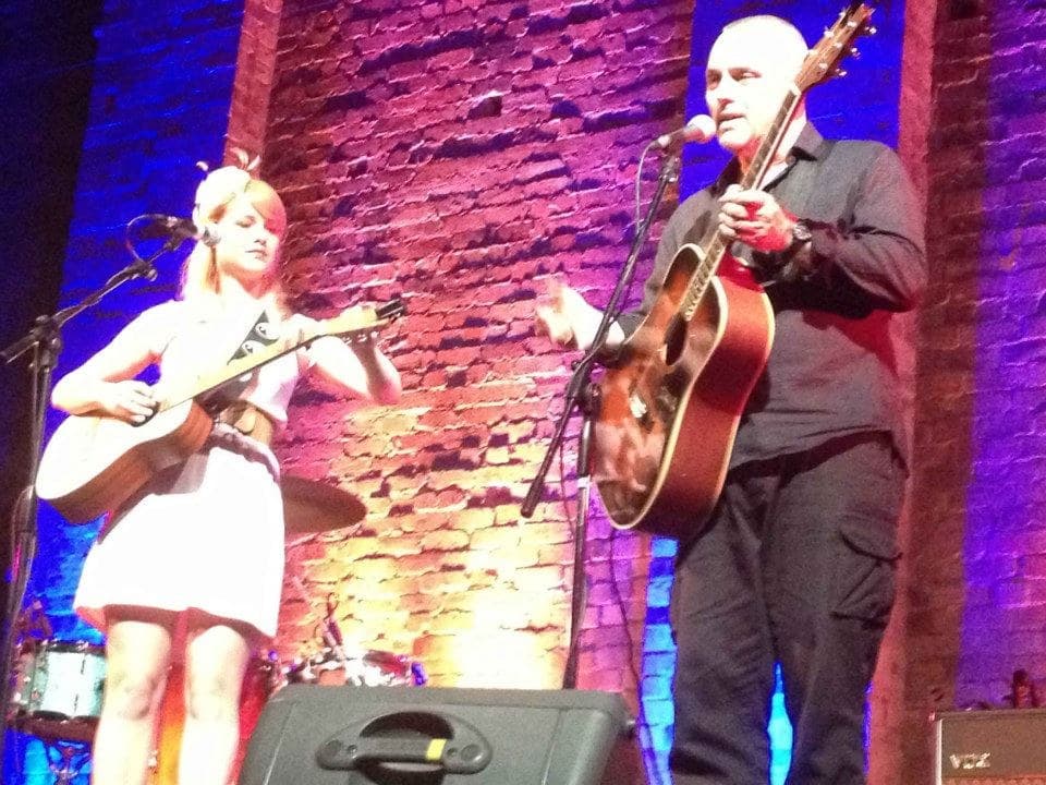 Performing with his daughter Gala