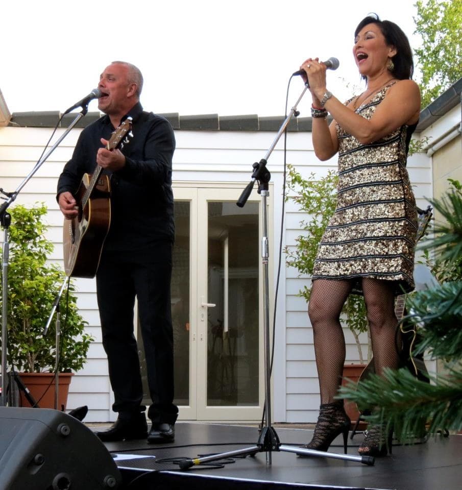 On stage with Tina Cross